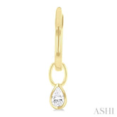 1/3 ctw Bezel Set Pear Cut Diamond Huggie Earrings in 10K Yellow Gold